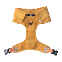 Stylish Dog Harness Australia Made From Corduroy with Bow Tie Mustard Yellow