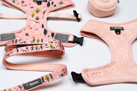 Pink Peach Neoprene Dog Leash with dog walking, dog walkers and daisies designed in Australia