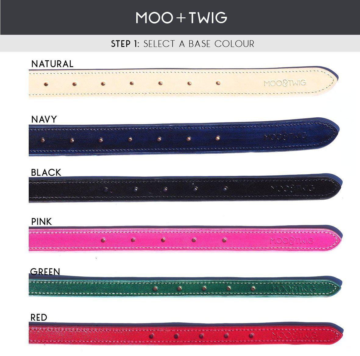 Colour choices for custom leather dog collars made in Australia