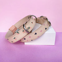 Custom Peaches Leather Dog Collar with Bow Tie Made in Australia