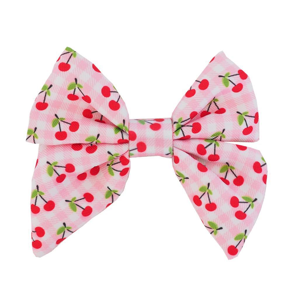 DOG SHIRT HARNESS CHERRY GINGHAM BOW TIE w/ LONG TAIL (Bow Tie Only), Bow Tie - MOO AND TWIG