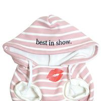 Pink Best In Show Dog Hoodie With Kiss